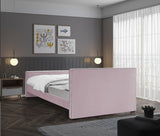 Dillard Velvet Upholstered Bed – Contemporary Elegance with Dark Espresso Legs for Stylish Bedrooms