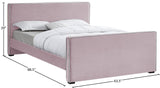 Dillard Velvet Upholstered Bed – Contemporary Elegance with Dark Espresso Legs for Stylish Bedrooms