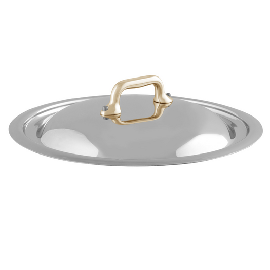 Mauviel Stainless Steel Curved Lid With Brass Handle