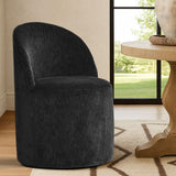 Doris Rolling Upholstered Dining Chair With Castors (Set of 2)