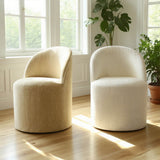 Doris Rolling Upholstered Dining Chair With Castors (1-Piece)