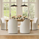 Doris Rolling Upholstered Dining Chair With Castors (Set of 6)