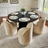 Doris Rolling Upholstered Dining Chair With Castors (Set of 4)