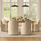 Doris Rolling Upholstered Dining Chair With Castors (Set of 2)