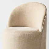 Doris Rolling Upholstered Dining Chair With Castors (1-Piece)
