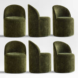 Doris Rolling Upholstered Dining Chair With Castors (Set of 6)
