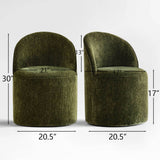 Doris Rolling Upholstered Dining Chair With Castors (Set of 2)