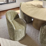 Doris Rolling Upholstered Dining Chair With Castors (Set of 2)