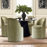 Doris Rolling Upholstered Dining Chair With Castors (Set of 4)