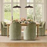 Doris Rolling Upholstered Dining Chair With Castors (1-Piece)