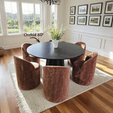 Doris Rolling Upholstered Dining Chair With Castors (Set of 6)