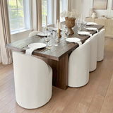 Doris Rolling Upholstered Dining Chair With Castors (Set of 6)