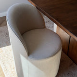 Doris Rolling Upholstered Dining Chair With Castors (1-Piece)