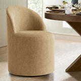 Doris Rolling Upholstered Dining Chair With Castors (Set of 6)
