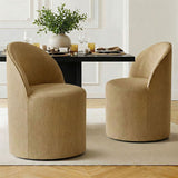 Doris Rolling Upholstered Dining Chair With Castors (Set of 4)