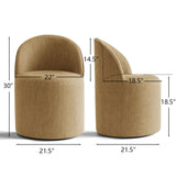 Doris Rolling Upholstered Dining Chair With Castors (Set of 4)