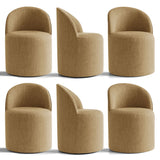 Doris Rolling Upholstered Dining Chair With Castors (Set of 2)