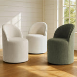 Doris Rolling Upholstered Dining Chair With Castors (Set of 6)