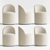 Doris Rolling Upholstered Dining Chair With Castors (Set of 6)