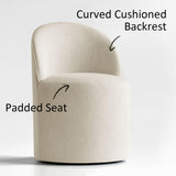Doris Rolling Upholstered Dining Chair With Castors (Set of 4)