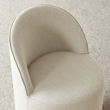 Doris Rolling Upholstered Dining Chair With Castors (Set of 6)