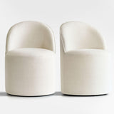 Doris Rolling Upholstered Dining Chair With Castors (Set of 2)