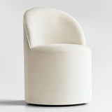 Doris Rolling Upholstered Dining Chair With Castors (Set of 2)