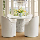 Doris Rolling Upholstered Dining Chair With Castors (Set of 2)
