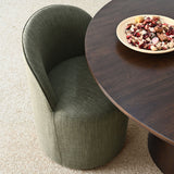 Doris Rolling Upholstered Dining Chair With Castors (1-Piece)