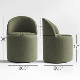 Doris Rolling Upholstered Dining Chair With Castors (Set of 2)