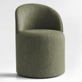 Doris Rolling Upholstered Dining Chair With Castors (Set of 2)
