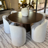 Doris Rolling Upholstered Dining Chair With Castors (Set of 6)