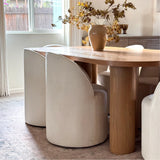 Doris Rolling Upholstered Dining Chair With Castors (Set of 6)