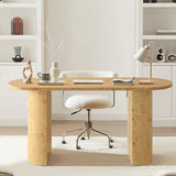 Dune 60" Burl Wood Modern Oval Console Table