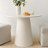 Dwen 35" Modern White Round Pedestal Console Table