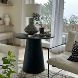 Dwen 35" Modern Round Pedestal Dining Table