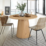 Dwen 35" Modern Round Pedestal Dining Table