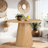 Dwen 35" Modern Round Pedestal Dining Table