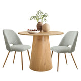 Dwen & Edwin 35" Modern Round Dining Table Set for 2 (3-Piece)