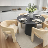 Khloe Modern Chenille Dining Chair with Arms (1-Piece)