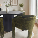 Khloe Modern Chenille Dining Chair with Arms (Set of 2)