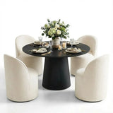 Dwen & Doris 46" Round Dining Table Set for 4 (5-Piece)