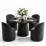 Dwen & Doris 46" Round Dining Table Set for 4 (5-Piece)