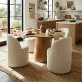 Doris Rolling Upholstered Dining Chair With Castors (Set of 4)