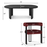 Dwen & Mia 79" Oval Dining Table Set for 4 (5-Piece)
