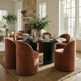 Doris Rolling Upholstered Dining Chair With Castors (Set of 2)