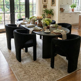 Khloe Modern Chenille Dining Chair with Arms (Set of 6)
