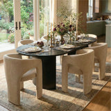 Khloe Modern Chenille Dining Chair with Arms (Set of 2)