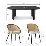 Dwen & Jules 79" Oval Dining Table Set for 6 (7-Piece)