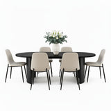 Dwen & Oslo 79" Oval Dining Table Set for 6 (7-Piece)